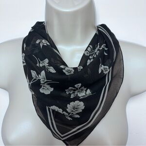 Cottagecore Boho Whimsigoth Fairy Floral Capsule Classic B&W Square Scarf